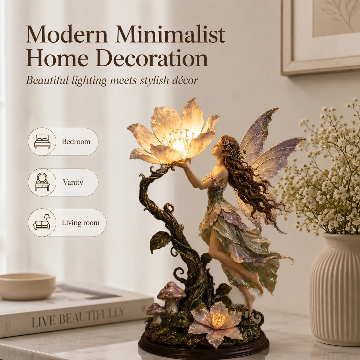 🌙 ✨ Fairy Flower nattlampa – modern dekorativ LED-lampa för mysigt hemutrymme✨3% rabattkod: NOR3