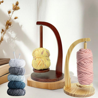 Wooden Yarn Winder with Magnetic Attachment Stable Base for Knitting & Crochet Projects