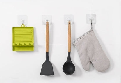 🔥Hot Selling⚡Kitchen Spoon Holders Fork Spatula Rack Shelf Organizer Plastic Chopsticks Holder Non-slip Spoons Pad