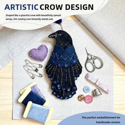 🧵✨🖤“Raven's Keepsake – Guardian of Stitches”– Keep Needles & Scissors Organized with Magical Style! 🐦🔮