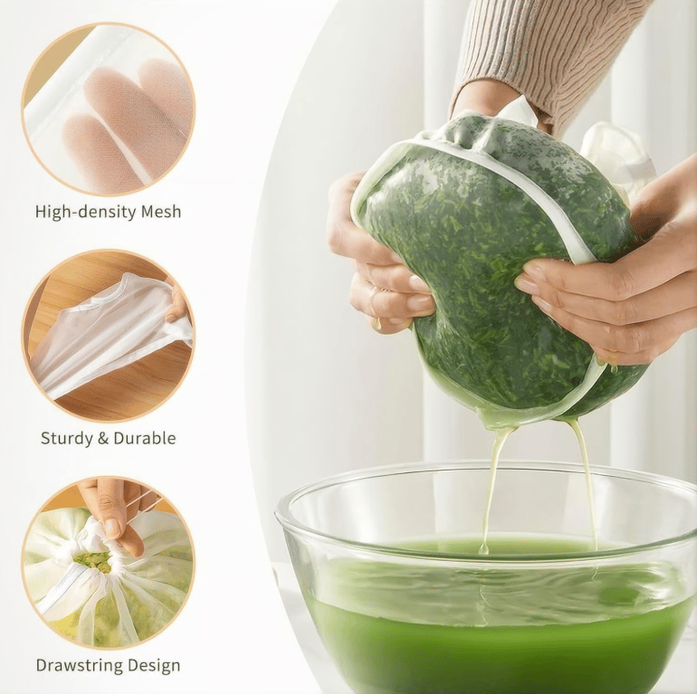 🏆 60K+ SOLD! 🌿✨ Food-Grade Nylon Filter Bag – Smooth Nut Milks, Juices & Easy Straining