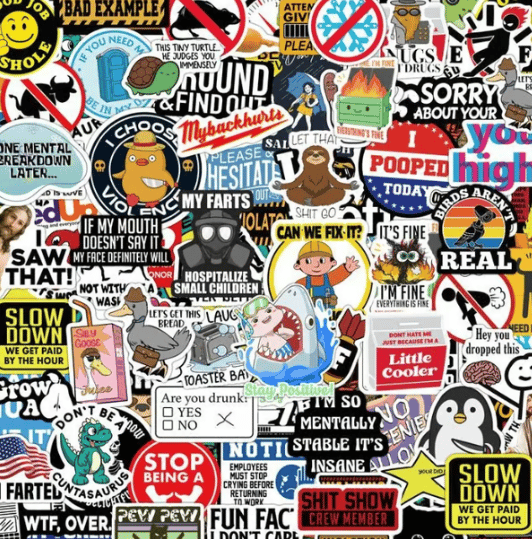🔥 🔥150Pcs Blue Collar Funny Stickers 👷‍♂️