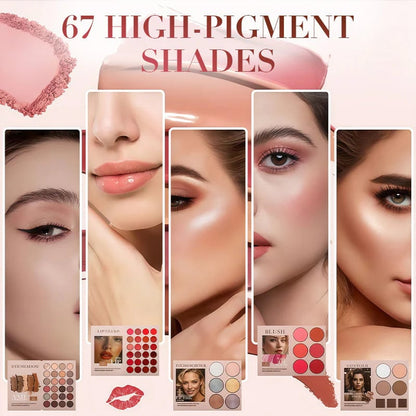 💄5-lagers makeup-palett i bokstil med 67 professionella nyanser