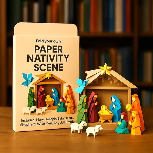 🐱Easy DIY Paper Nativity Scene🎁Guided Lines & Instructions Included