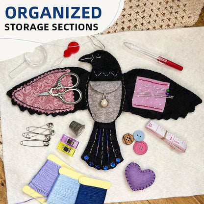🧵✨🖤“Raven's Keepsake – Guardian of Stitches”– Keep Needles & Scissors Organized with Magical Style! 🐦🔮