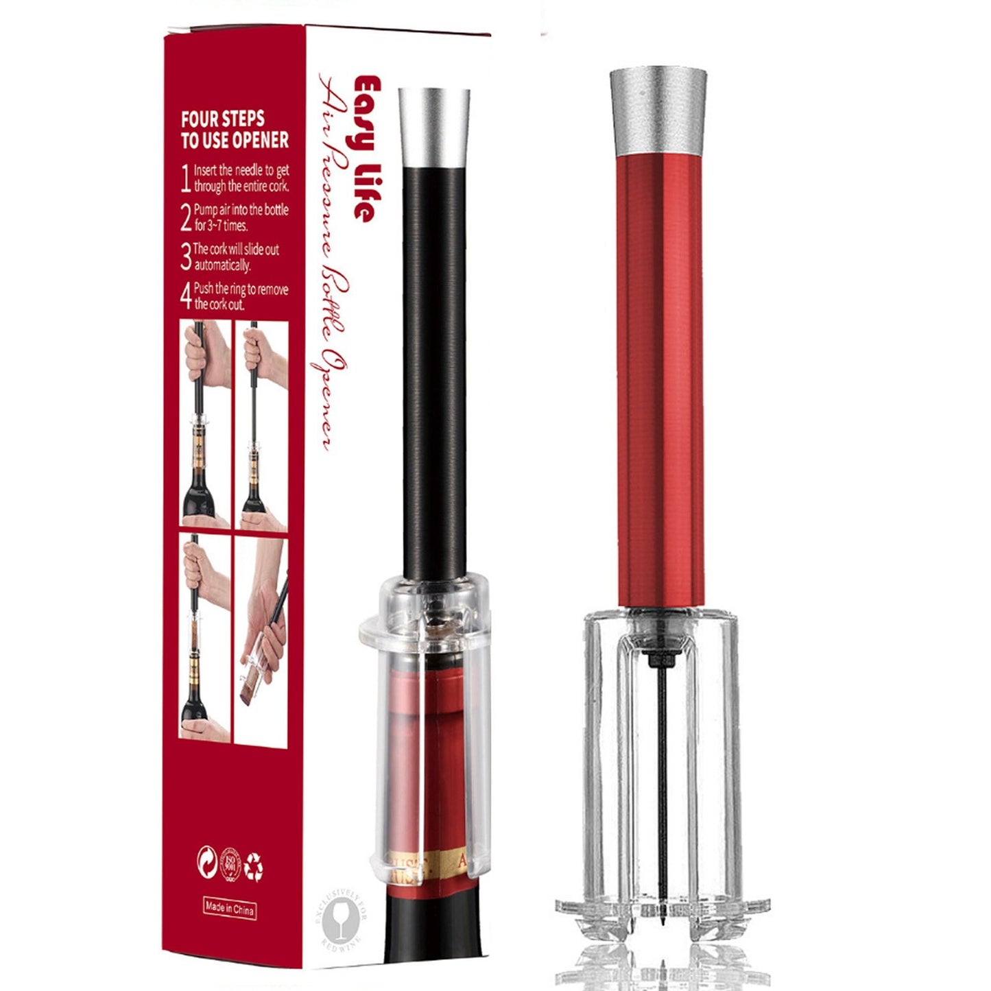 Air Pump Cork Remover Wine Bottle Opener Set