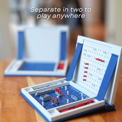 📚Travel Book Board Games: Four in a Row & Sea Battle – Dual Portable Fun in One Concept