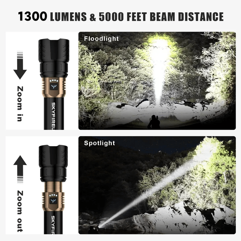 SKYFIRE 1097 ficklampa starkt ljus ultraljust utomhuscamping hemma lång räckvidd bärbar ultralång uthållighetsbelysning