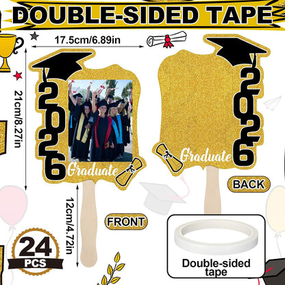 🎁Last Day Promotion 49% OFF🔥 24 Pack Class of 2026 Graduation Fans