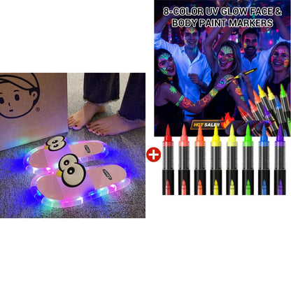 👣👣Söta tofflor med tecknade motiv som lyser upp