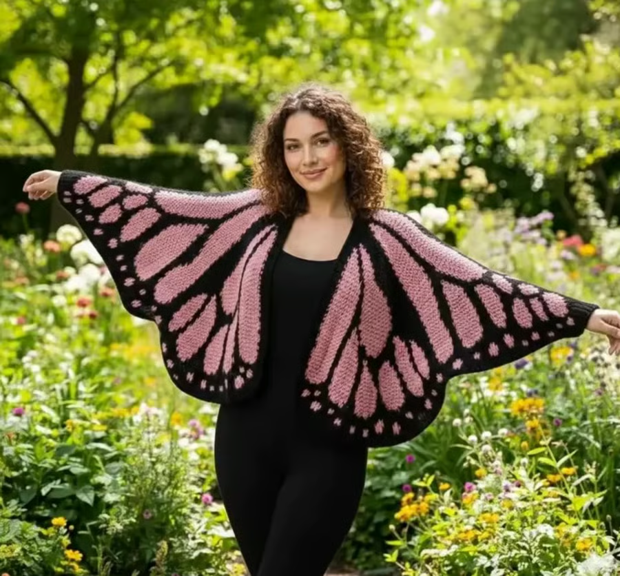 Monarkfjärilskofta – Handgjort statement-plagg 🦋