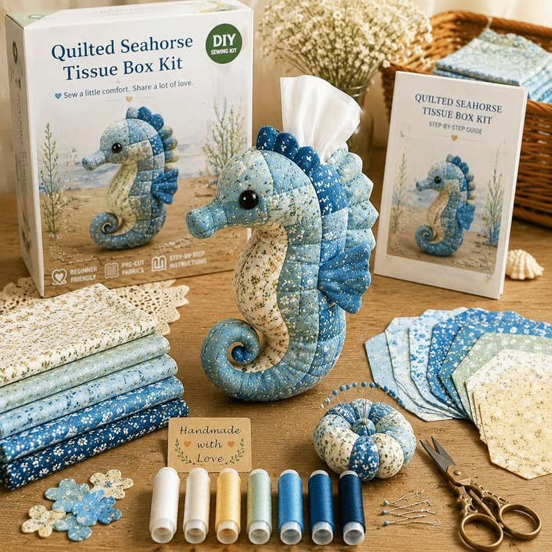 🧵 Vadderad näsduksask med havsdjur DIY-kit💖✨3% rabattkod: NOR3