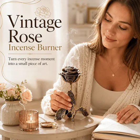 🌹💕 Rökelsekar i vintagestil med rosor – En omtänksam present för meditations- och avslappningsälskare ✨🕯️