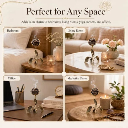 🌹💕 Rökelsekar i vintagestil med rosor – En omtänksam present för meditations- och avslappningsälskare ✨🕯️