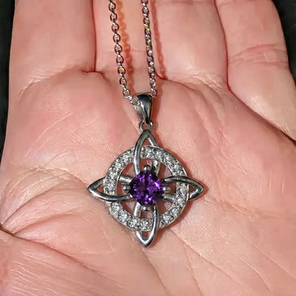 Mystisk födelsestenshalsband med häxknut🔮💞Skydda dina nära och kära