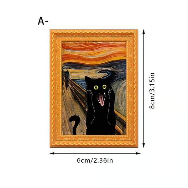 🔥Rolig kattkylskåpsmagnet - Vintage konstram