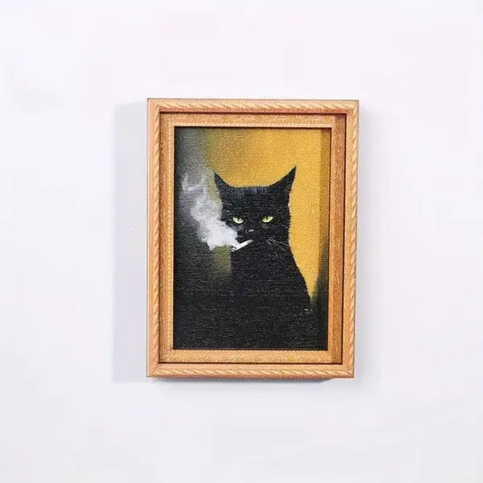 🔥Rolig kattkylskåpsmagnet - Vintage konstram