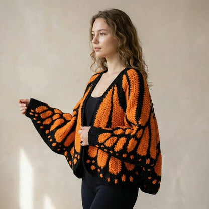 Monarkfjärilskofta – Handgjort statement-plagg 🦋