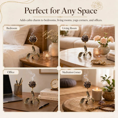 🌹💕 Rökelsekar i vintagestil med rosor – En omtänksam present för meditations- och avslappningsälskare ✨🕯️