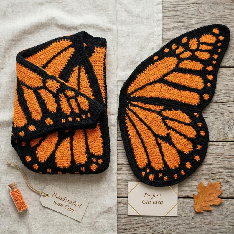Monarkfjärilskofta – Handgjort statement-plagg 🦋