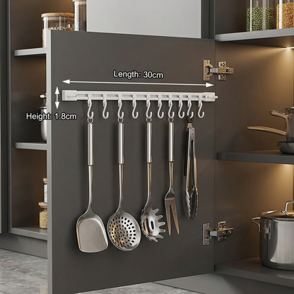 Self-Adhesive Hook Rail for Kitchen and Bathroom – Strong hold and no drilling required