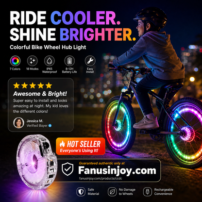 ⏳️Begränsad tid 50% rabatt！💡🚴‍♀️Ett måste för cykelentusiaster!🌃Lys upp natten 🚴 Färgglatt cykelnavljus
