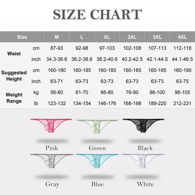 Lätta, transparenta trosor för män