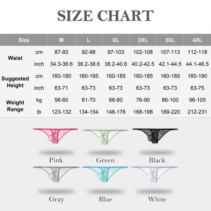 Lätta, transparenta trosor för män