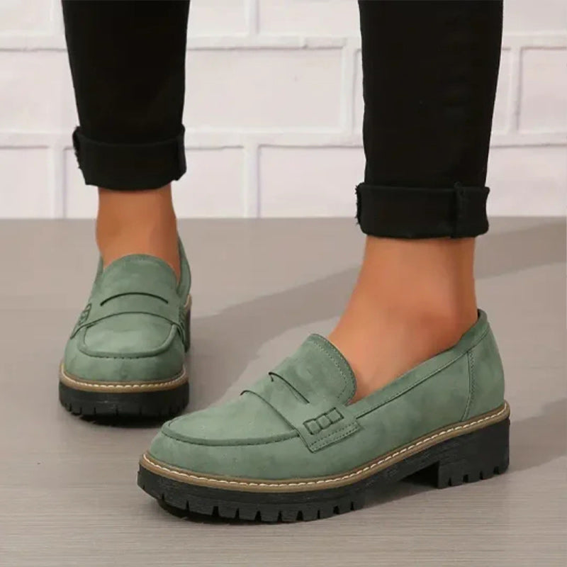 Bekväma chunky dam loafers med plattform