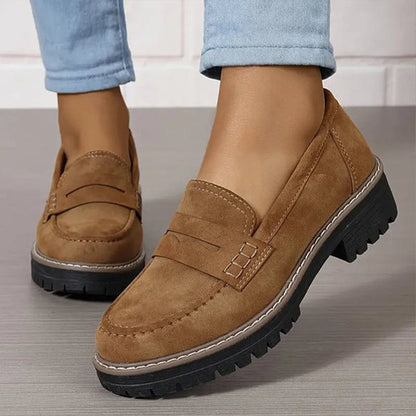 Bekväma chunky dam loafers med plattform