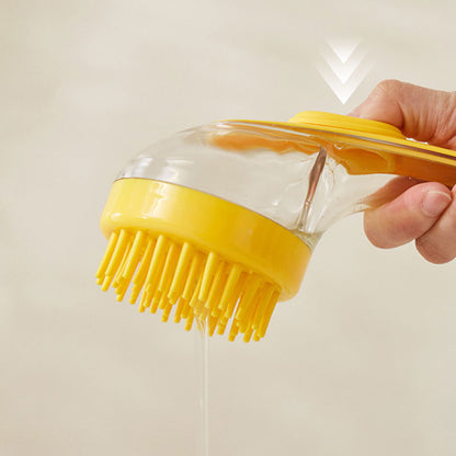Husdjur badborste med långt handtag och schampo doserare