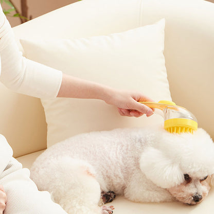 Husdjur badborste med långt handtag och schampo doserare