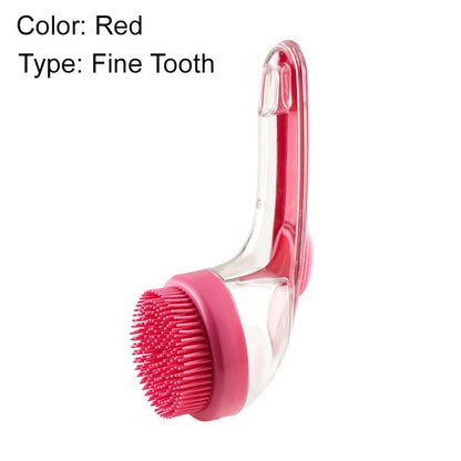 Husdjur badborste med långt handtag och schampo doserare