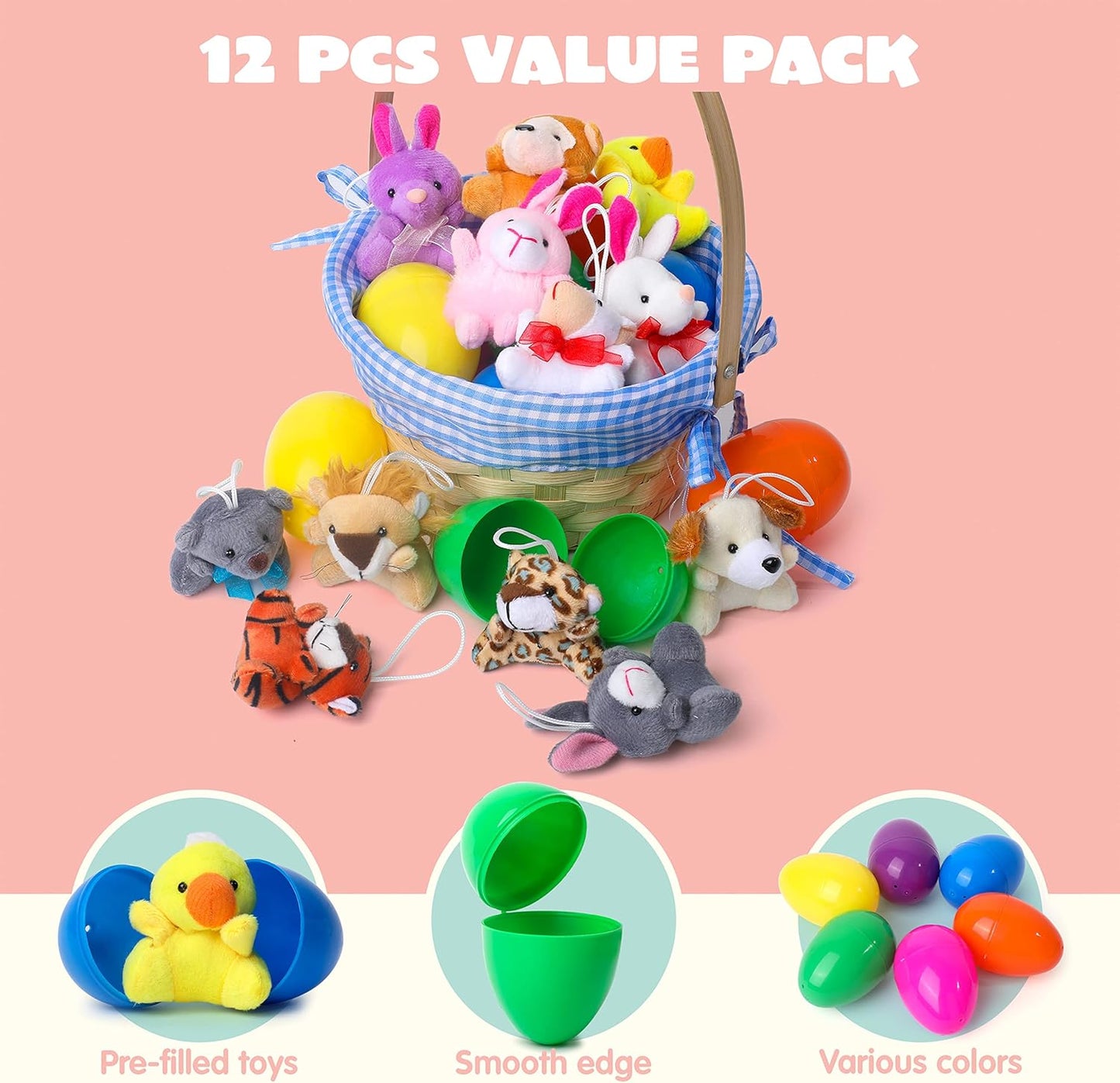 🐣🐰Förfyllda påskägg, fyllda med plyschdjurleksaker