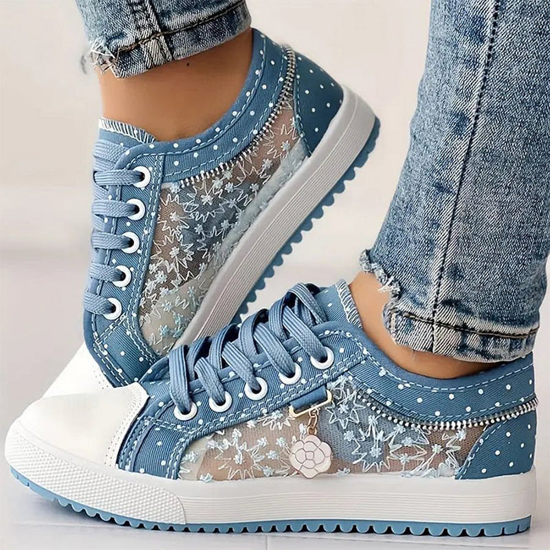 (köp 2 gratis frakt)Ladies Casual Flat Round Toe Lace Up Low Top Skor