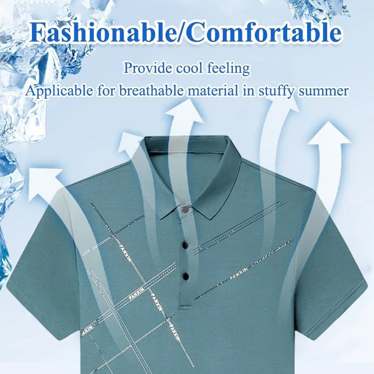 👕 50% RABATT! ⏳ Stretchskjorta i issilke för män – Sval, andningsbar & perfekt för sommaren – skrynkelfri och bekväm för jobb eller fritid ❄️