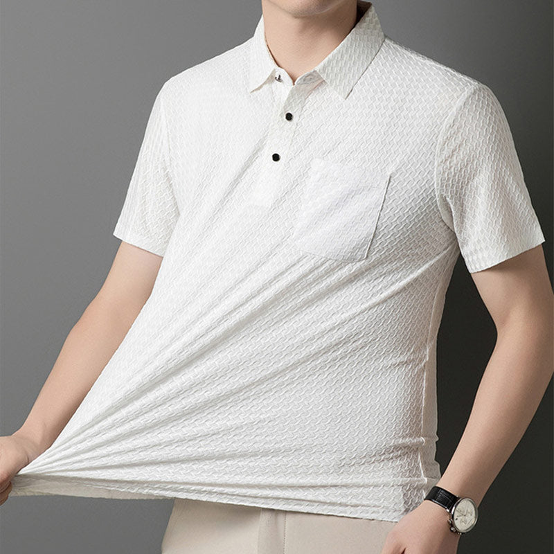 📢📢50% RABATT!! ⏰ Herrskjorta med textur och kortärmad design
