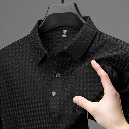 📢📢50% RABATT!! ⏰ Herrskjorta med textur och kortärmad design