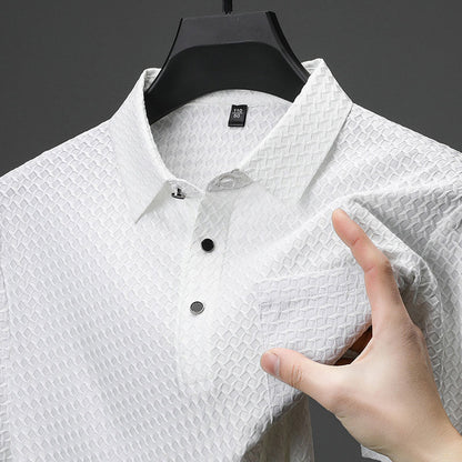 📢📢50% RABATT!! ⏰ Herrskjorta med textur och kortärmad design