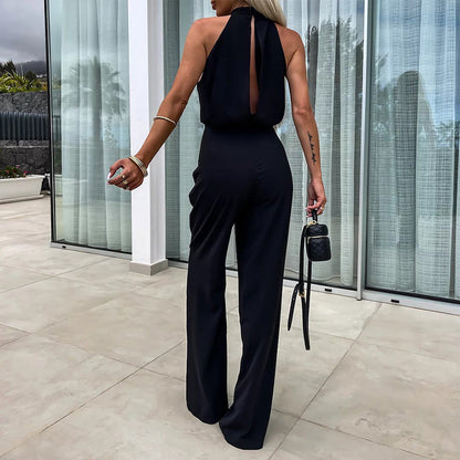 Köp 2 - få 5% rabatt (fraktfritt) Elegant ärmlös enfärgad jumpsuit för kvinnor