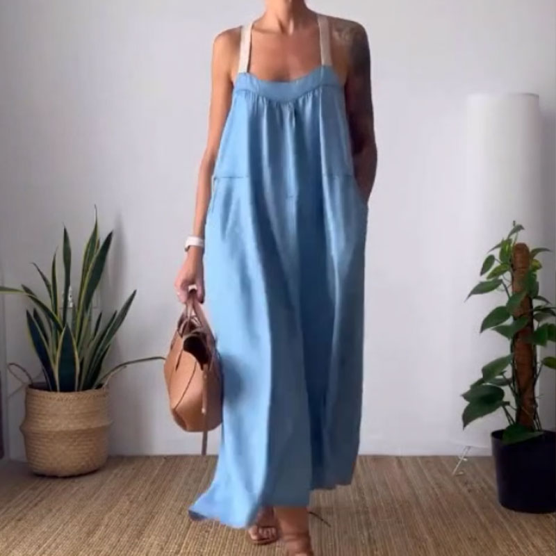 Köp 2 - få 5% rabatt (fraktfritt)Avslappnad, trendig bandklänning med lös passform för kvinnor