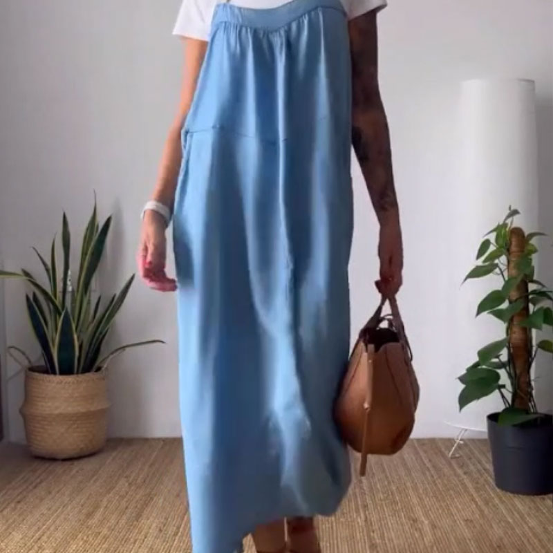 Köp 2 - få 5% rabatt (fraktfritt)Avslappnad, trendig bandklänning med lös passform för kvinnor