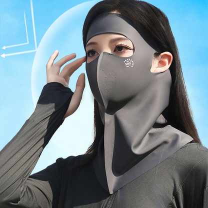 ☀️Andningsbar och svalkande helmask med solskydd för ansiktet och halsen