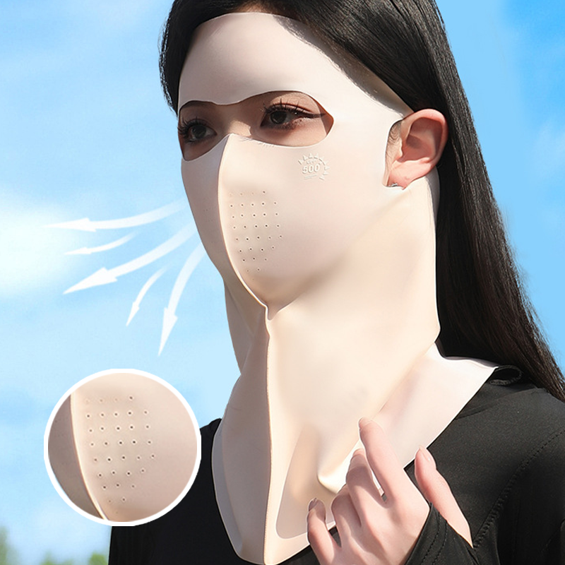 ☀️Andningsbar och svalkande helmask med solskydd för ansiktet och halsen