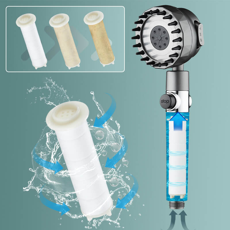 Högtrycksdusch med massageborste