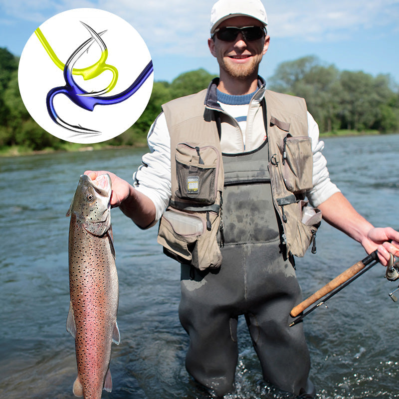 Klassiska vassa dubbla fiskekrokar