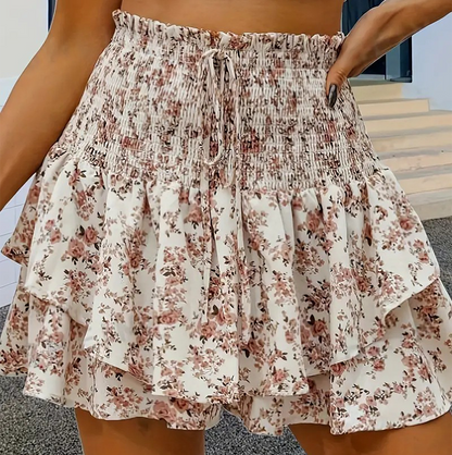 😍 SISTA DAGENS ERBJUDANDE - 49% RABATT💕 Lätt, smalnande kjol med blommig volang och flera lager✨
