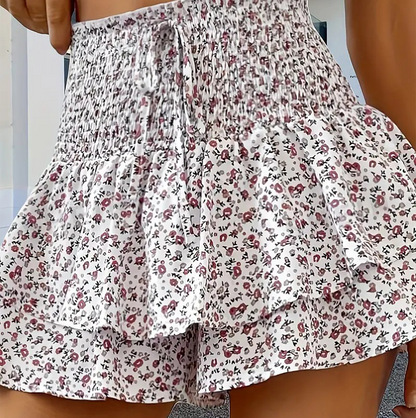 😍 SISTA DAGENS ERBJUDANDE - 49% RABATT💕 Lätt, smalnande kjol med blommig volang och flera lager✨