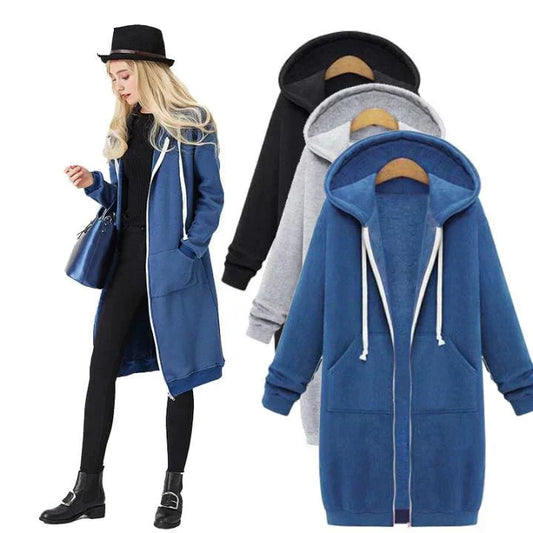 🚚 SPARA FRAKT: Köp 2 stk!🌸Fritidsfleecehoodies med dragkedja för damer