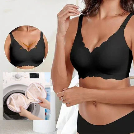 ✨1+1 gratis💥Djup V-ringad push-up-bh utan bygel